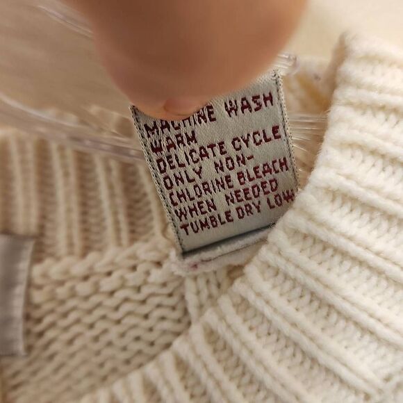 Karen Scott Men's Ivory Cable Knit Crew Neck Pullover Sweater Size Medium - Picture 4 of 11